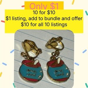 Gold and Blue Honey Jar Earrings